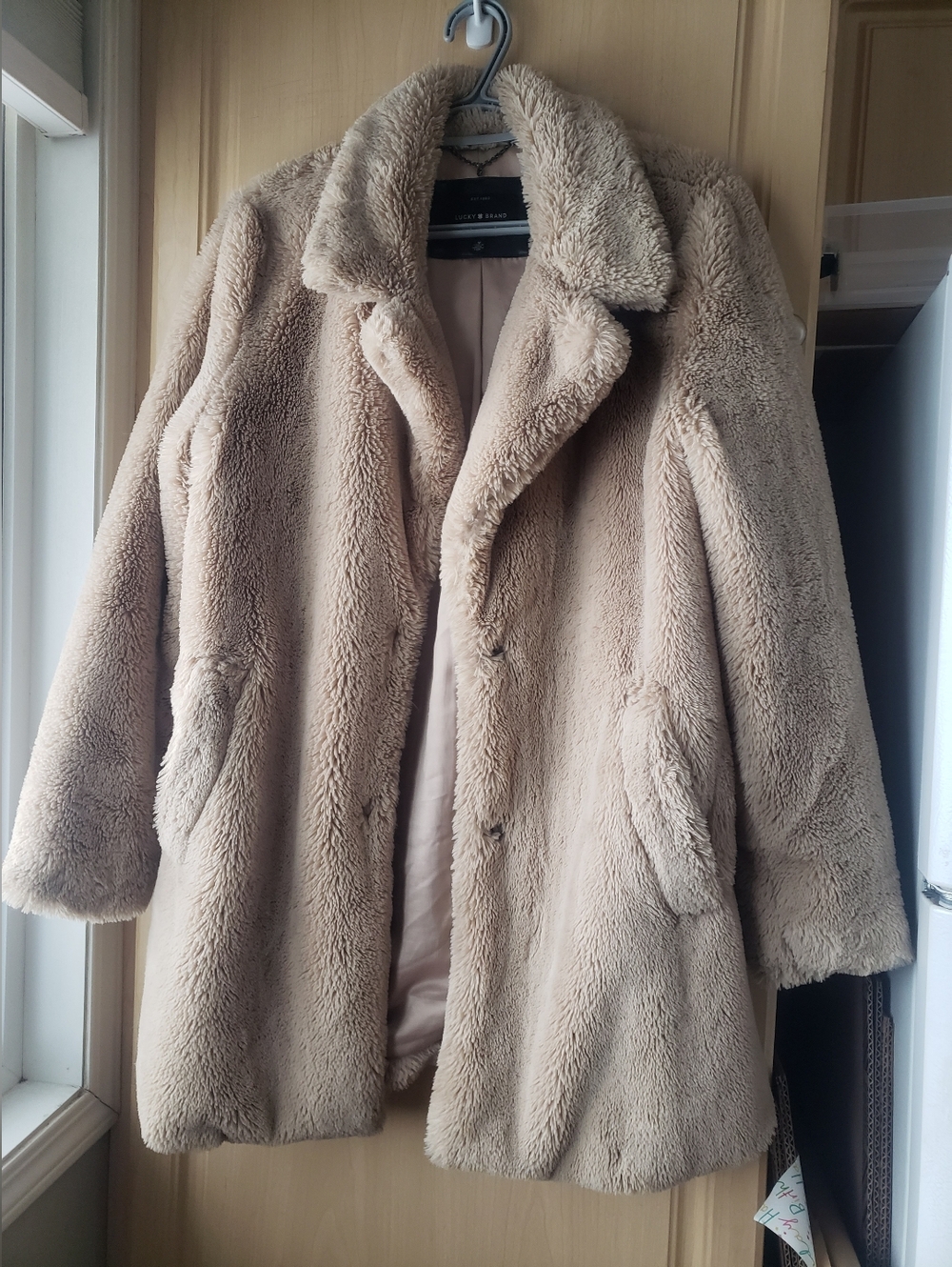 Lucky Brand Teddy Cozy Sherpa Jacket in Light Beige